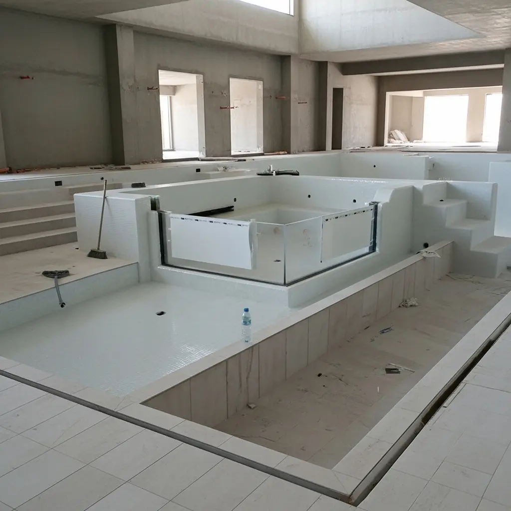 indoor GRP pool installation for commercial or hospitality facility