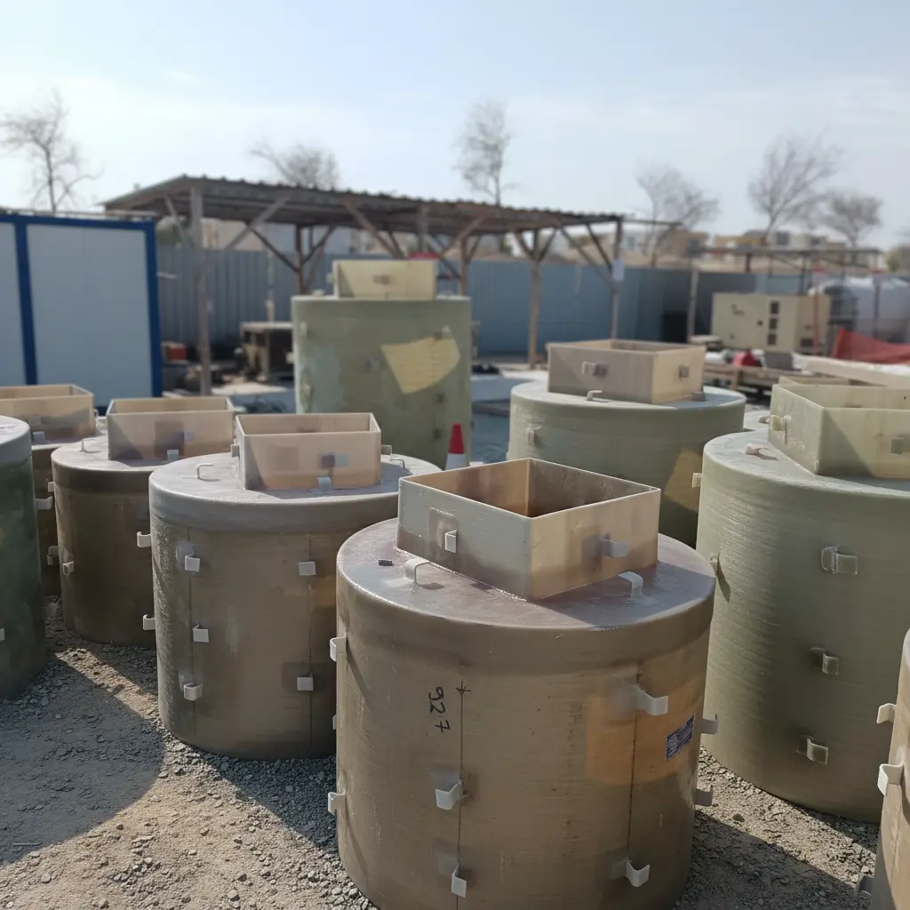 GRP manhole chambers and tanks manufactured for drainage and sewer systems