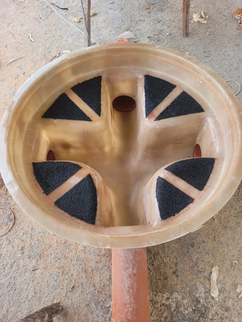 GRP manhole benching with anti slip surface for drainage and wastewater systems