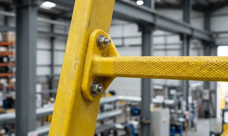 GRP ladder manufacturing detail showing rung and stringer construction relevant to pricing factors